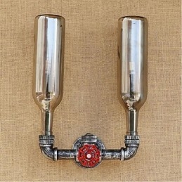 Επιτοίχιο Φωτιστικό Μπουκαλιού Νερού Ανοιχτό Γκρι τοίχου