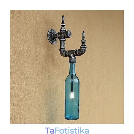 Rustic Lodge Silver Χαρακτηριστικό για Απλίκες Τοίχου Περιβάλλοντος Φωτιστικό τοίχου