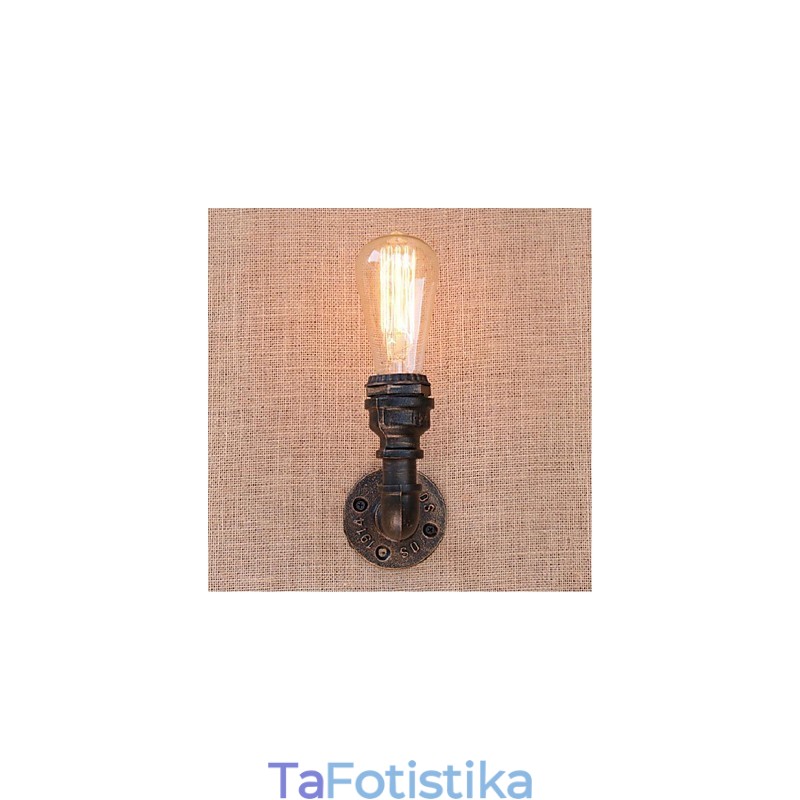 Nostalgia Simple Water Pipe Διακοσμητικό Μικρό Επιτοίχιο Φωτιστικό τοίχου