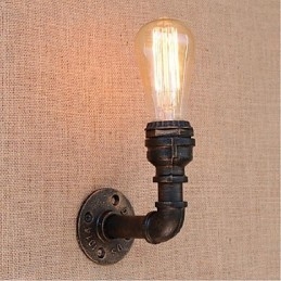 Nostalgia Simple Water Pipe Διακοσμητικό Μικρό Επιτοίχιο Φωτιστικό τοίχου