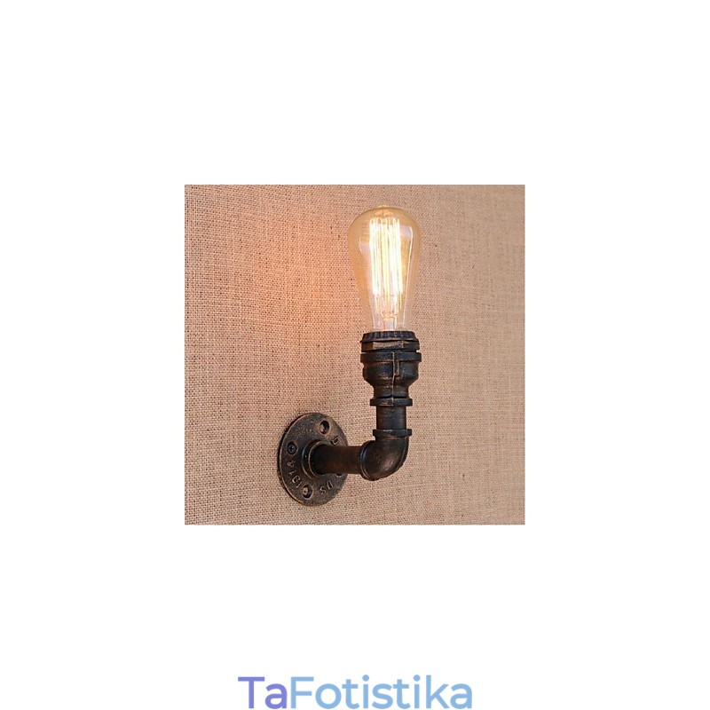 Nostalgia Simple Water Pipe Διακοσμητικό Μικρό Επιτοίχιο Φωτιστικό τοίχου