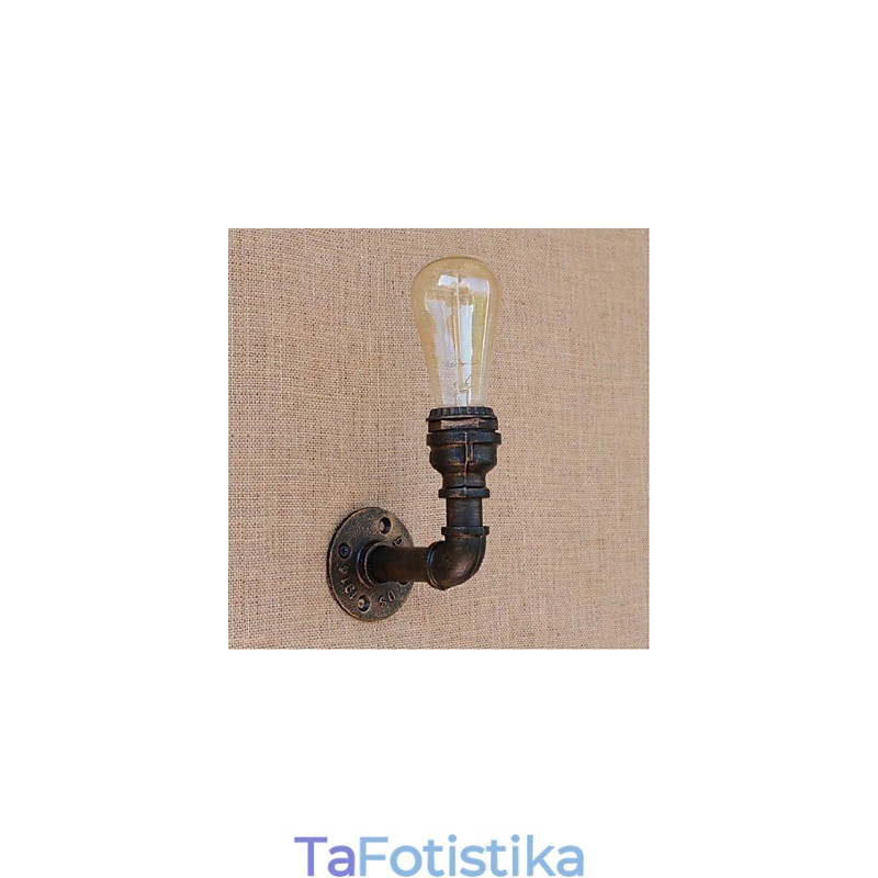 Nostalgia Simple Water Pipe Διακοσμητικό Μικρό Επιτοίχιο Φωτιστικό τοίχου