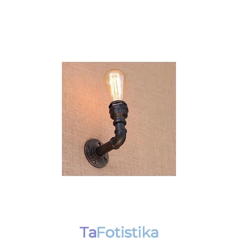 Nostalgia Simple Water Pipe Διακοσμητικό Μικρό Επιτοίχιο Φωτιστικό τοίχου