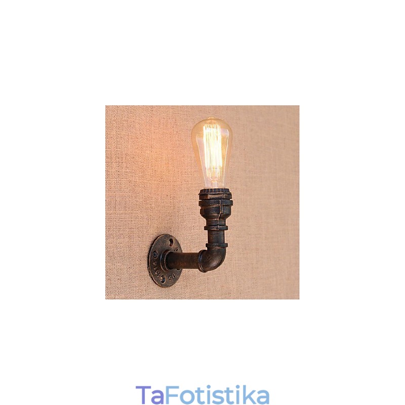 Nostalgia Simple Water Pipe Διακοσμητικό Μικρό Επιτοίχιο Φωτιστικό τοίχου