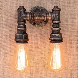 Nostalgia Simple Water Pipe Διακοσμητικό Μικρό Επιτοίχιο Φωτιστικό τοίχου