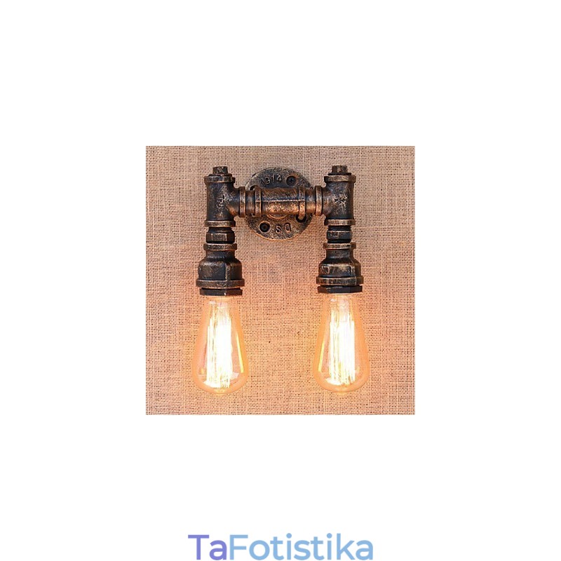 Nostalgia Simple Water Pipe Διακοσμητικό Μικρό Επιτοίχιο Φωτιστικό τοίχου