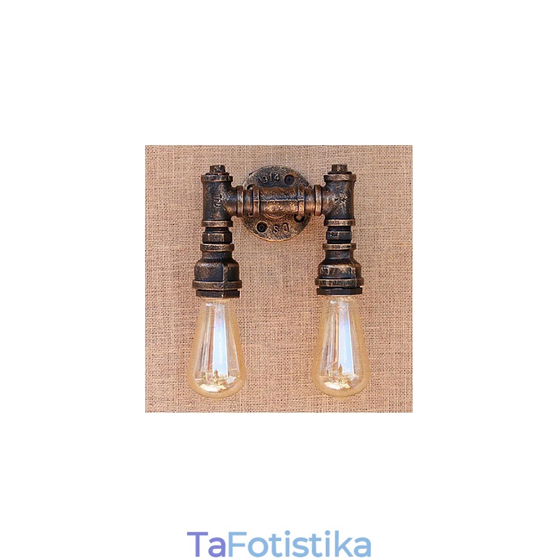 Nostalgia Simple Water Pipe Διακοσμητικό Μικρό Επιτοίχιο Φωτιστικό τοίχου