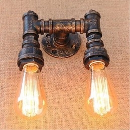 Nostalgia Simple Water Pipe Διακοσμητικό Μικρό Επιτοίχιο Φωτιστικό τοίχου