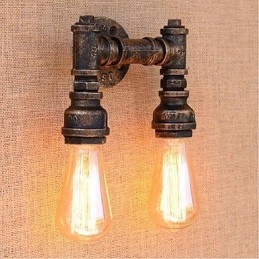 Nostalgia Simple Water Pipe Διακοσμητικό Μικρό Επιτοίχιο Φωτιστικό τοίχου