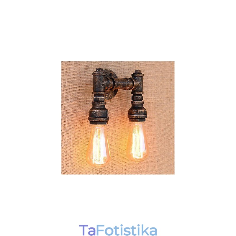 Nostalgia Simple Water Pipe Διακοσμητικό Μικρό Επιτοίχιο Φωτιστικό τοίχου
