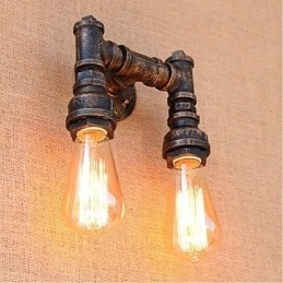 Nostalgia Simple Water Pipe Διακοσμητικό Μικρό Επιτοίχιο Φωτιστικό τοίχου