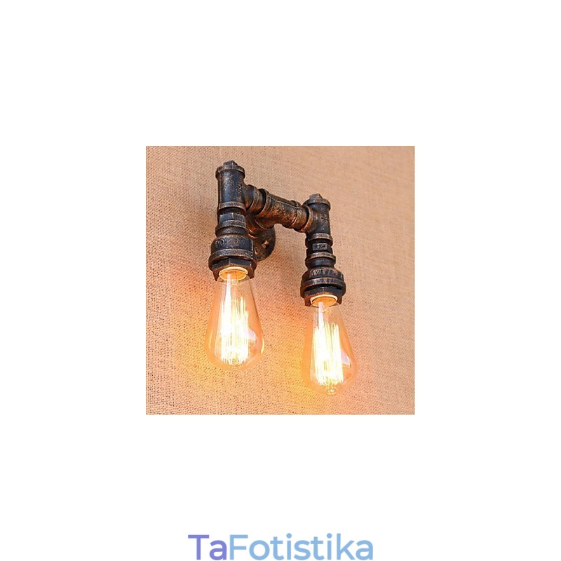 Nostalgia Simple Water Pipe Διακοσμητικό Μικρό Επιτοίχιο Φωτιστικό τοίχου