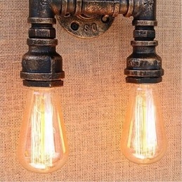 Nostalgia Simple Water Pipe Διακοσμητικό Μικρό Επιτοίχιο Φωτιστικό τοίχου