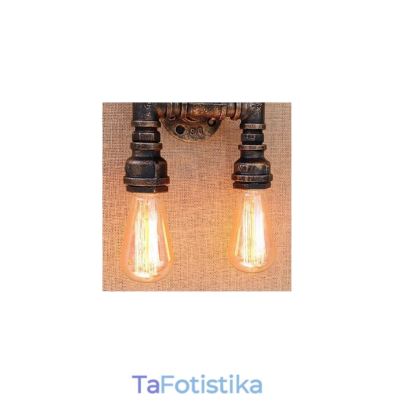 Nostalgia Simple Water Pipe Διακοσμητικό Μικρό Επιτοίχιο Φωτιστικό τοίχου