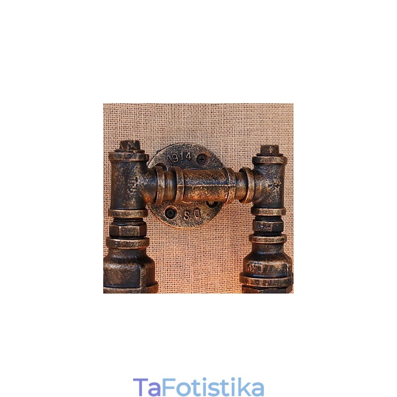 Nostalgia Simple Water Pipe Διακοσμητικό Μικρό Επιτοίχιο Φωτιστικό τοίχου