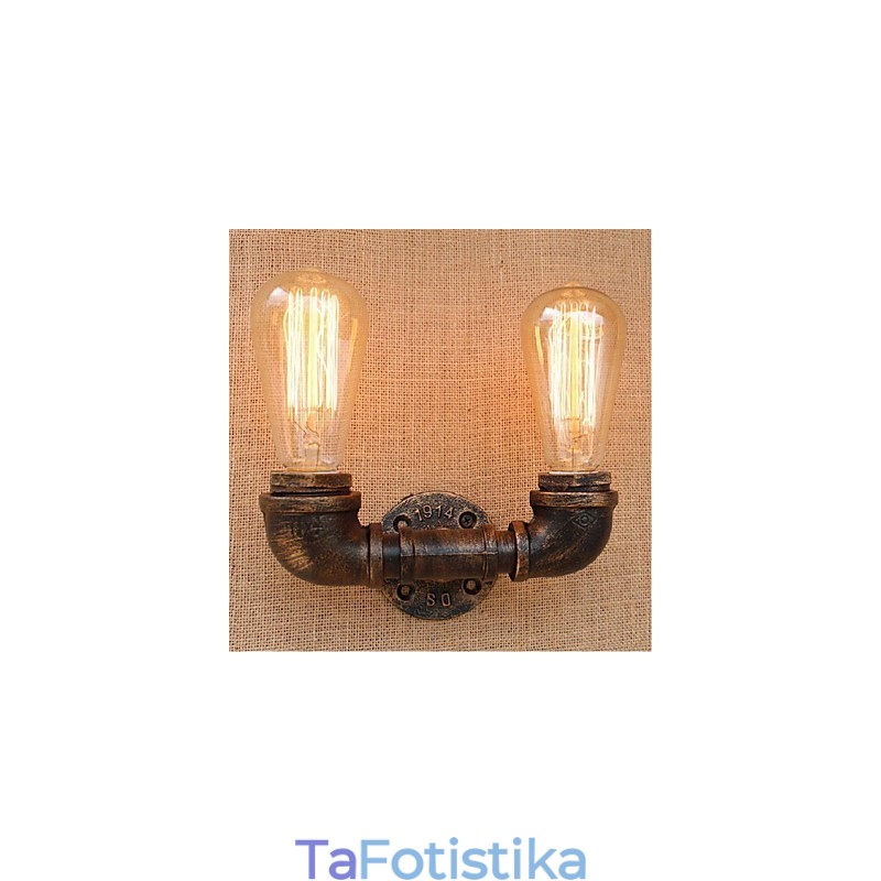 Nostalgia Simple Water Pipe Διακοσμητικό Μικρό Επιτοίχιο Φωτιστικό τοίχου