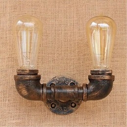 Nostalgia Simple Water Pipe Διακοσμητικό Μικρό Επιτοίχιο Φωτιστικό τοίχου
