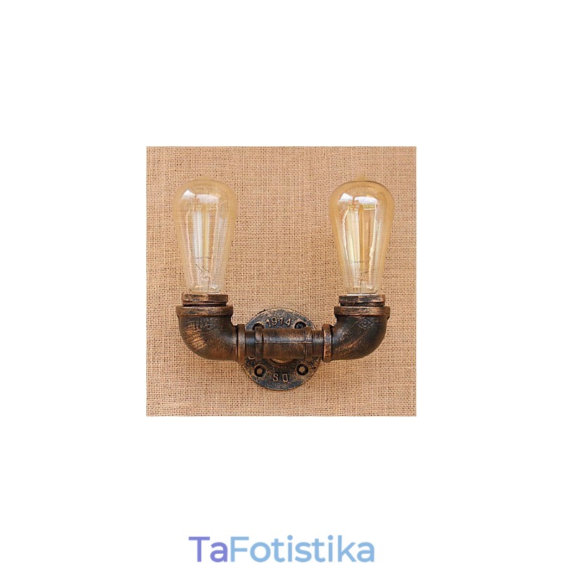 Nostalgia Simple Water Pipe Διακοσμητικό Μικρό Επιτοίχιο Φωτιστικό τοίχου