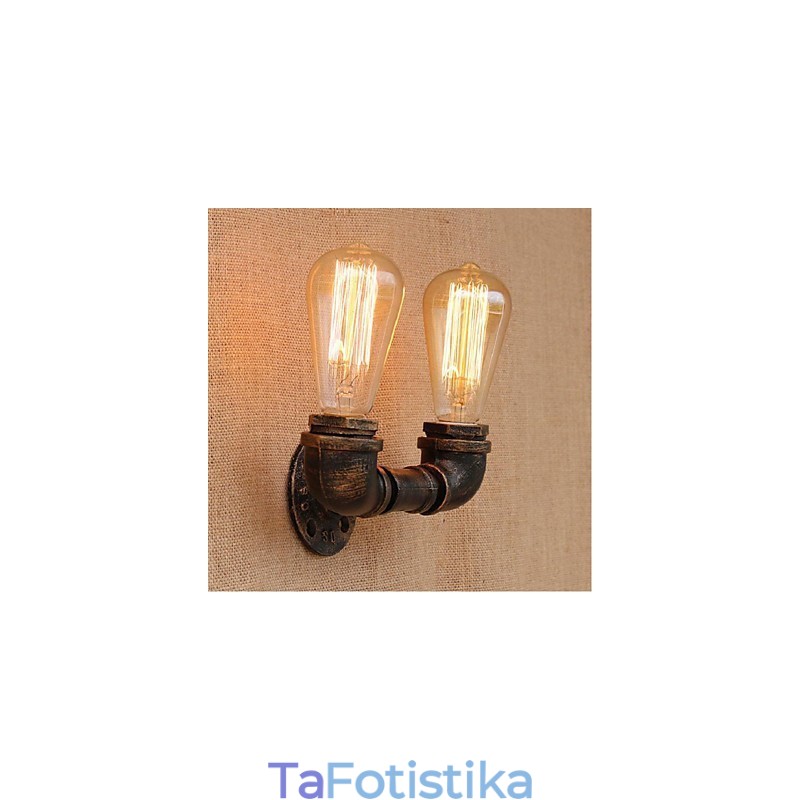 Nostalgia Simple Water Pipe Διακοσμητικό Μικρό Επιτοίχιο Φωτιστικό τοίχου