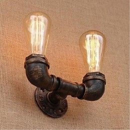 Nostalgia Simple Water Pipe Διακοσμητικό Μικρό Επιτοίχιο Φωτιστικό τοίχου