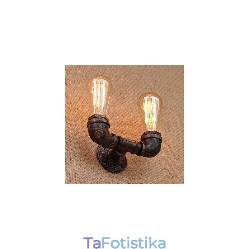Nostalgia Simple Water Pipe Διακοσμητικό Μικρό Επιτοίχιο Φωτιστικό τοίχου