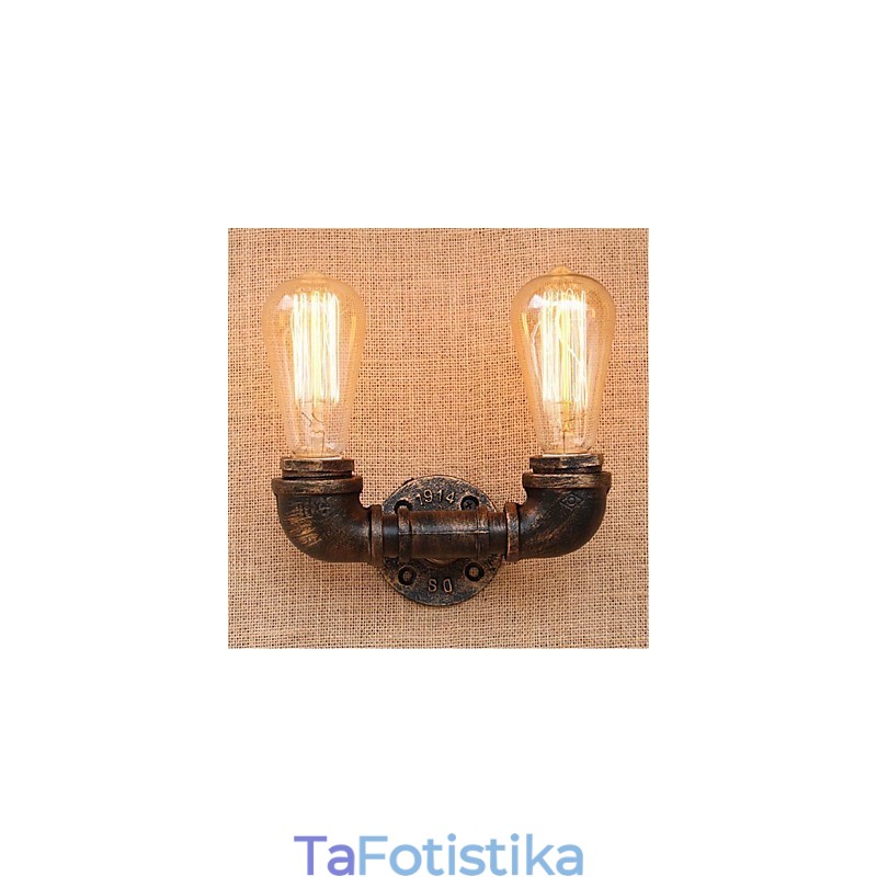 Nostalgia Simple Water Pipe Διακοσμητικό Μικρό Επιτοίχιο Φωτιστικό τοίχου