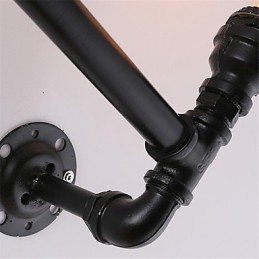 Vintage Industrial Pipe Φωτιστικά τοίχου Μαύρα Creative Lights Εστιατόριο Cafe Bar Διακοσμητικός φωτισμός με 2 ανοιχτόχρωμο φινίρισμα