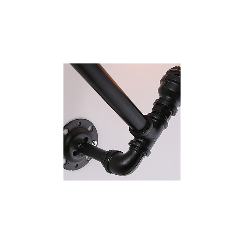 Vintage Industrial Pipe Φωτιστικά τοίχου Μαύρα Creative Lights Εστιατόριο Cafe Bar Διακοσμητικός φωτισμός με 2 ανοιχτόχρωμο φινίρισμα