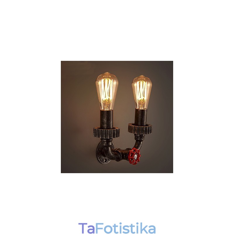 2 Heads Vintage Industrial Μεταλλικά Φωτιστικά Τοίχου Εστιατορίου Cafe Bar Διακοσμητικός φωτισμός
