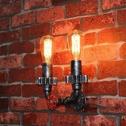 2 Heads Vintage Industrial Μεταλλικά Φωτιστικά Τοίχου Εστιατορίου Cafe Bar Διακοσμητικός φωτισμός