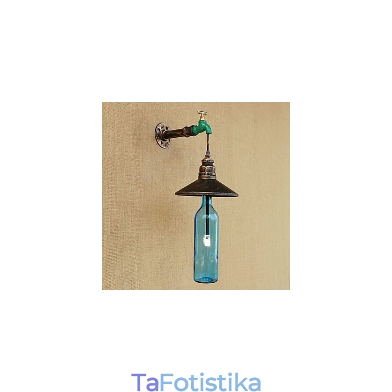 Iron Pipe Retro Bar Διακόσμηση Ξενοδοχείου Pipe Bottle Φωτιστικό τοίχου