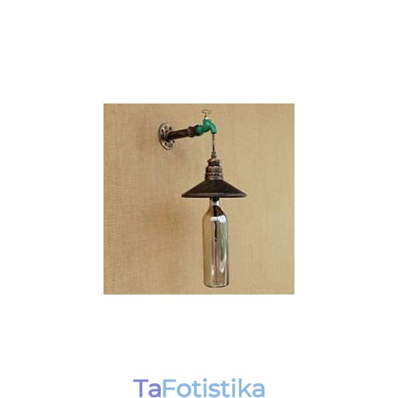 Iron Pipe Retro Bar Διακόσμηση Ξενοδοχείου Pipe Bottle Φωτιστικό τοίχου