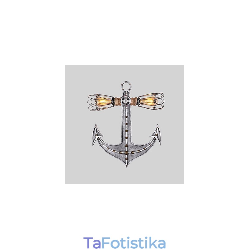 Vintage Industrial Wall Lights Wood Boat Anchor Shape Creative Restaurant Cafe Bar Διακοσμητικός φωτισμός