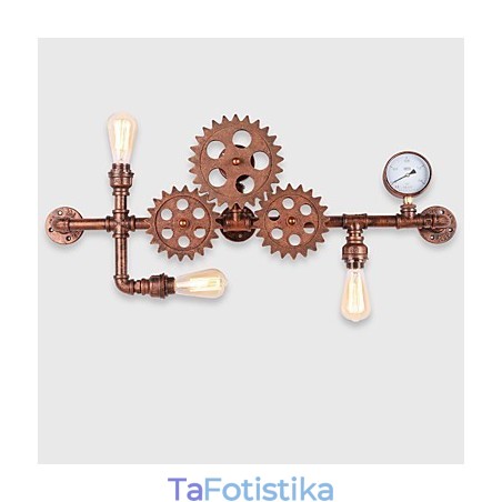 Vintage Industrial Pipe Φωτιστικά τοίχου Ξύλινο τιμόνι σε σχήμα Δημιουργικά περιστρεφόμενα φώτα Εστιατορίου Cafe Bar Διακοσμητικός φωτισμός Vintage Industrial Pipe Φωτιστικά τοίχου Ξύλινο τιμόνι σε σχήμα Δημιουργικά περιστρεφόμενα φώτα Εστιατορίου Cafe Bar Διακοσμητικός φωτισμός