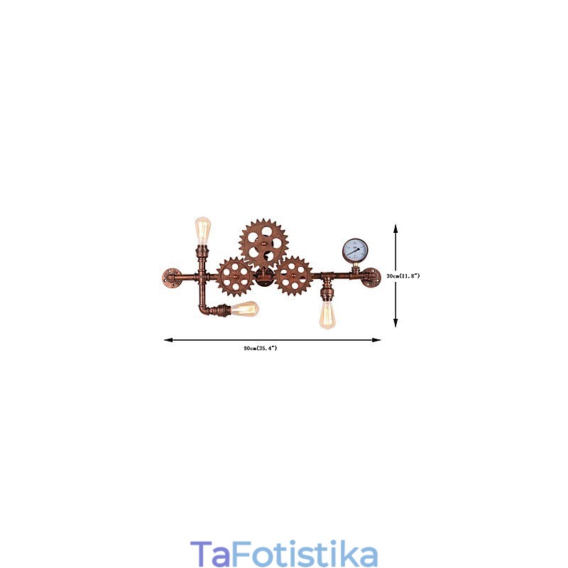 Vintage Industrial Pipe Φωτιστικά τοίχου Ξύλινο τιμόνι σε σχήμα Δημιουργικά περιστρεφόμενα φώτα Εστιατορίου Cafe Bar Διακοσμητικός φωτισμός