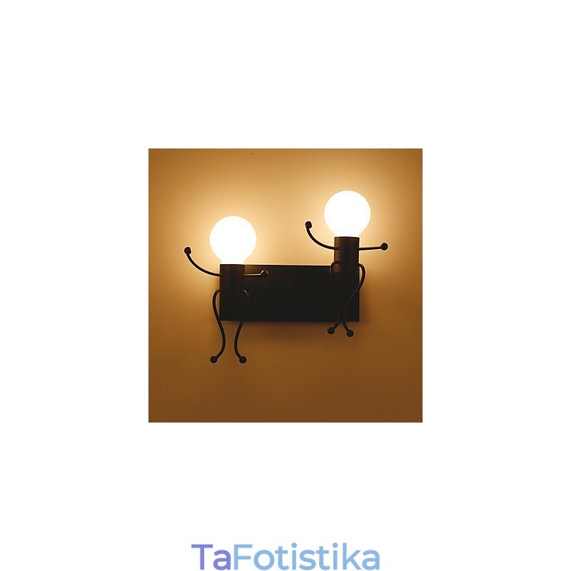 Σχήμα ρομπότ Vintage Μεταλλική Βιομηχανική Σοφίτα Ρουστίκ Απλίκα Μπαρ Καφέ Είσοδος Διαδρόμου Επιτοίχιο φωτιστικό Μαύρο Λευκό Προαιρετικό