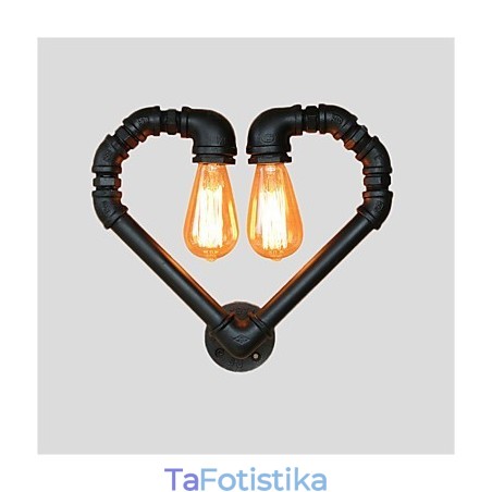 Vintage Water Pipe Loving Heart Δημιουργικά φωτιστικά τοίχου Βιομηχανικό σαλόνι Εστιατόριο Μπαρ διακόσμηση καφετέριας Απλίκες τοίχου Vintage Water Pipe Loving Heart Δημιουργικά φωτιστικά τοίχου Βιομηχανικό σαλόνι Εστιατόριο Μπαρ διακόσμηση καφετέριας Απλίκες τοίχου