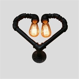 Vintage Water Pipe Loving Heart Δημιουργικά φωτιστικά τοίχου Βιομηχανικό σαλόνι Εστιατόριο Μπαρ διακόσμηση καφετέριας Απλίκες τοίχου