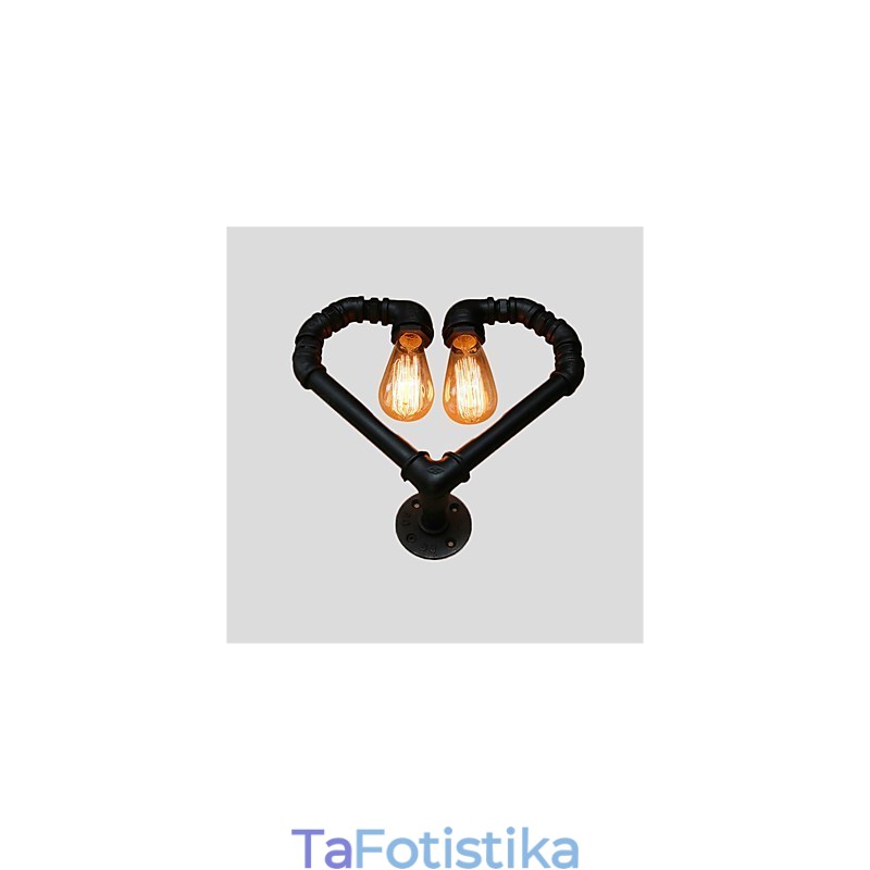 Vintage Water Pipe Loving Heart Δημιουργικά φωτιστικά τοίχου Βιομηχανικό σαλόνι Εστιατόριο Μπαρ διακόσμηση καφετέριας Απλίκες τοίχου