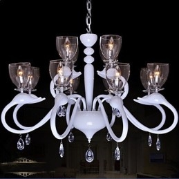 Πολυέλαιος Creative Swan 12 Light Crystal Droplight Individuality European Style