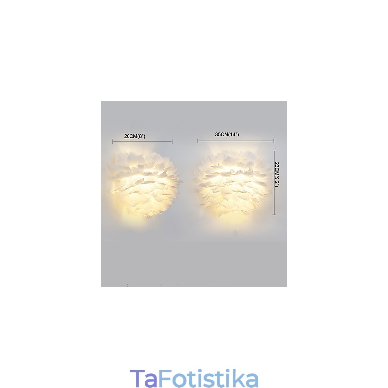 Πουπουλένια Φωτιστικά Τοίχου Μοντέρνο Σύγχρονο Υπνοδωμάτιο Ξενοδοχείο Απλίκες τοίχου E14