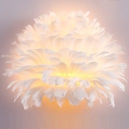 Πουπουλένια Φωτιστικά Τοίχου Μοντέρνο Σύγχρονο Υπνοδωμάτιο Ξενοδοχείο Απλίκες τοίχου E14