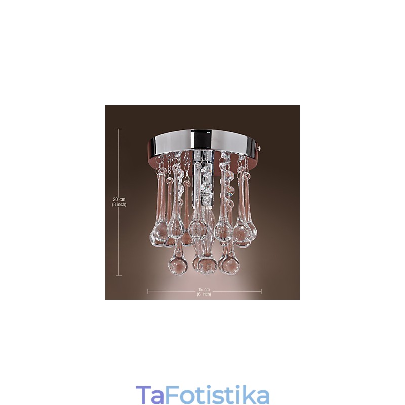 Μοντέρνο, μοντέρνο, κρύσταλλο Mini, χωνευτή βάση χρωμίου