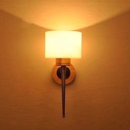 Απλό Επιτοίχιο Επιτοίχιο Φωτιστικό γραφείου κομοδίνου με γυάλινη σκιά και μασίφ ξύλο για συρταριέρα κρεβατοκάμαρας Σαλόνι Βρεφικό δωμάτιο
