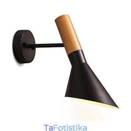 Μεταλλικά φώτα τοίχου σε στυλ Βόρειας Ευρώπης Wood Grain Μεταλλικά Φωτιστικά Σαλονιού Εστιατόριο Ρυθμιζόμενη γωνία φωτός