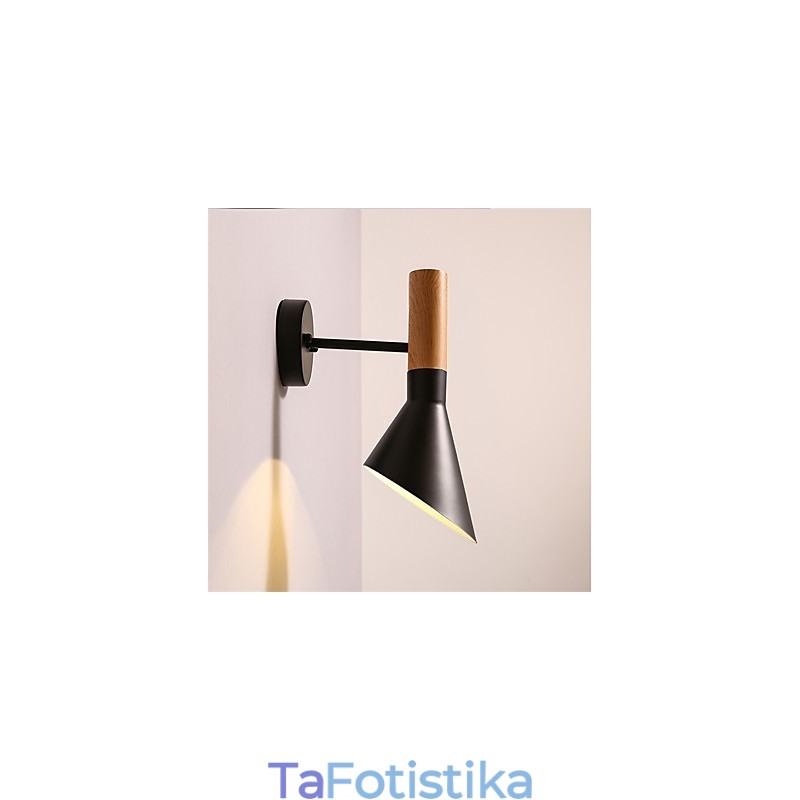 Μεταλλικά φώτα τοίχου σε στυλ Βόρειας Ευρώπης Wood Grain Μεταλλικά Φωτιστικά Σαλονιού Εστιατόριο Ρυθμιζόμενη γωνία φωτός