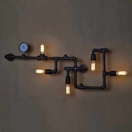 Λάμπες τοίχου Loft Industrial Antique Edison Φωτιστικά τοίχου με βολβούς Vintage Pipe Επιτοίχιο φωτιστικό για φωτισμό σαλονιού