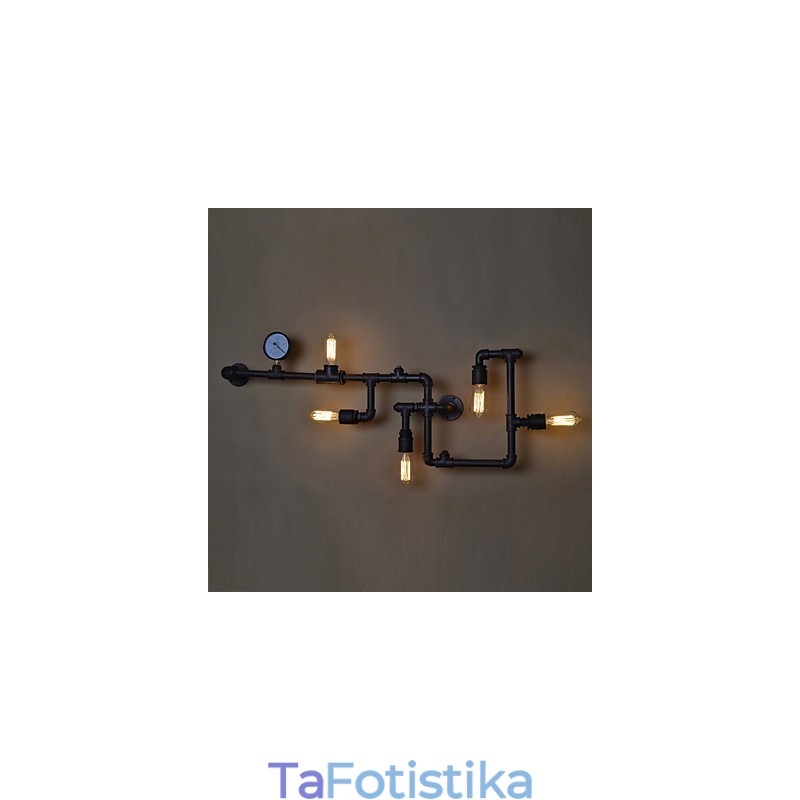 Λάμπες τοίχου Loft Industrial Antique Edison Φωτιστικά τοίχου με βολβούς Vintage Pipe Επιτοίχιο φωτιστικό για φωτισμό σαλονιού