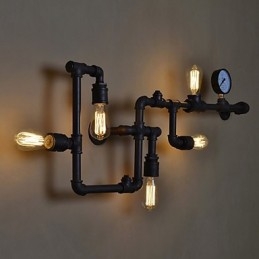Λάμπες τοίχου Loft Industrial Antique Edison Φωτιστικά τοίχου με βολβούς Vintage Pipe Επιτοίχιο φωτιστικό για φωτισμό σαλονιού