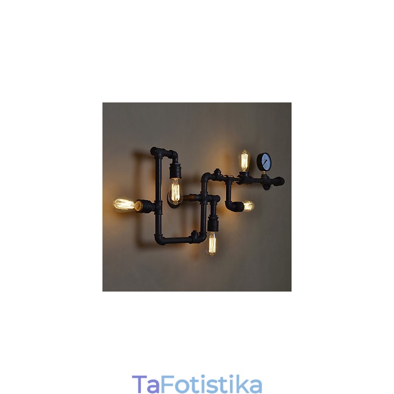 Λάμπες τοίχου Loft Industrial Antique Edison Φωτιστικά τοίχου με βολβούς Vintage Pipe Επιτοίχιο φωτιστικό για φωτισμό σαλονιού